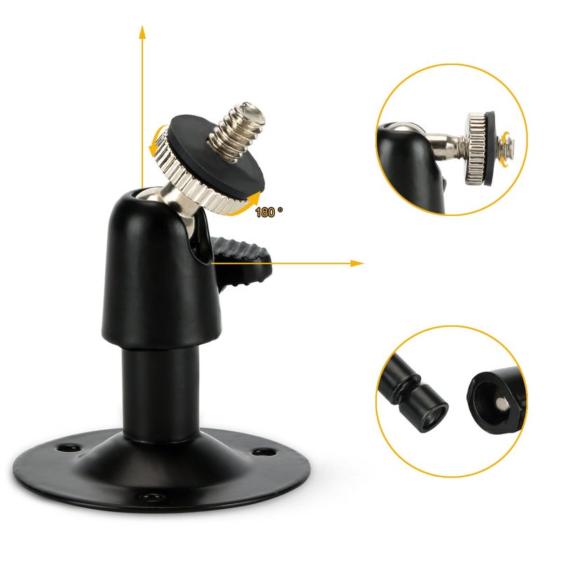 SERMICLE Security Wall Mount for Stick Up Cam Wired/Batter, Metal Security Camera Bracket for Oculus Sensor,Arlo, Arlo Pro, 360Â° Rotation 1/4" Screw (3 Pack,White) - Image 2